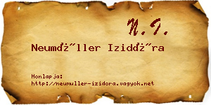 Neumüller Izidóra névjegykártya